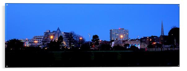 Southampton At Dusk Acrylic by Louise Godwin