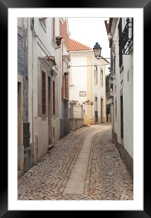 Old Street, Cascais Framed Mounted Print by Edward Denyer