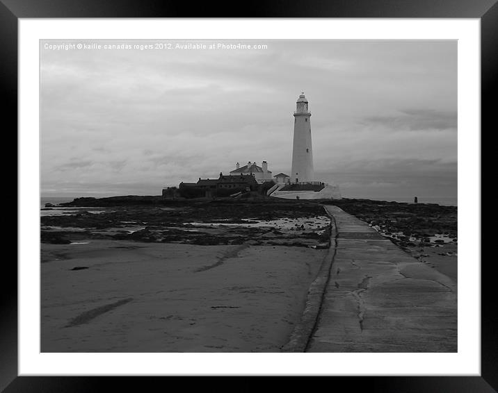 St. Marys Lighthouse Framed Mounted Print by kailie canadas rogers