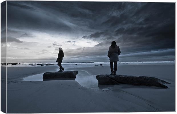 Waitin on a Friend at Tynemouth Canvas Print by pauline morris