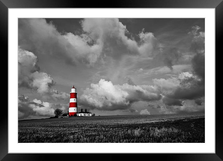 Happisburgh Lighthouse Selective Colour Framed Mounted Print by Paul Macro