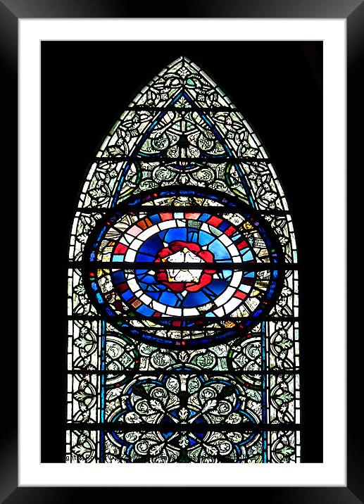 Minster stained glass Framed Mounted Print by Robert Gipson