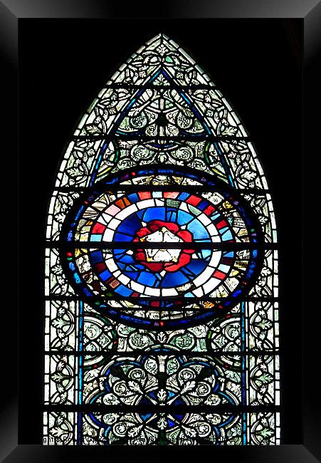 Minster stained glass Framed Print by Robert Gipson