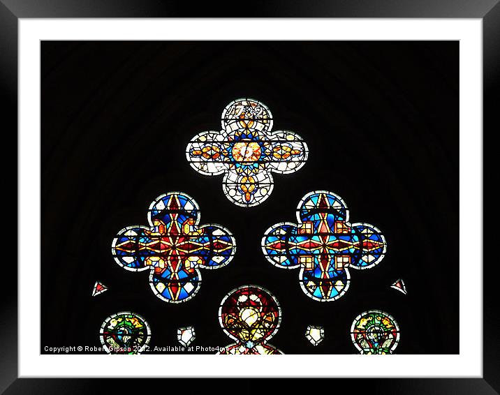 Minster stained glass Framed Mounted Print by Robert Gipson