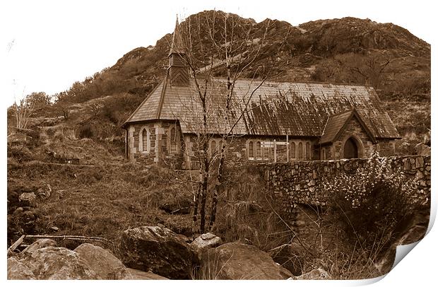 Church in the Killarney National Park Print by barbara walsh