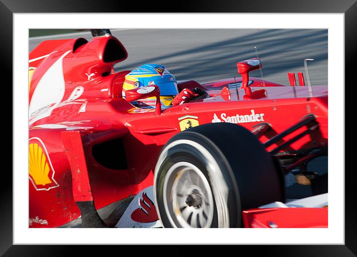 Fernando Alonso 2012 catalunya Framed Mounted Print by SEAN RAMSELL