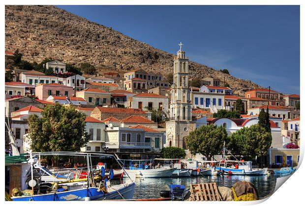 Halki Fishing Boats Print by Tom Gomez