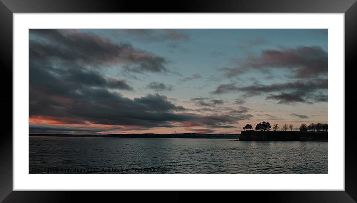 Dusk over Torbay Framed Mounted Print by Andy dean