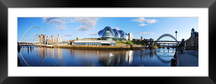 Newcastle Quayside Panorama Framed Mounted Print by eric carpenter