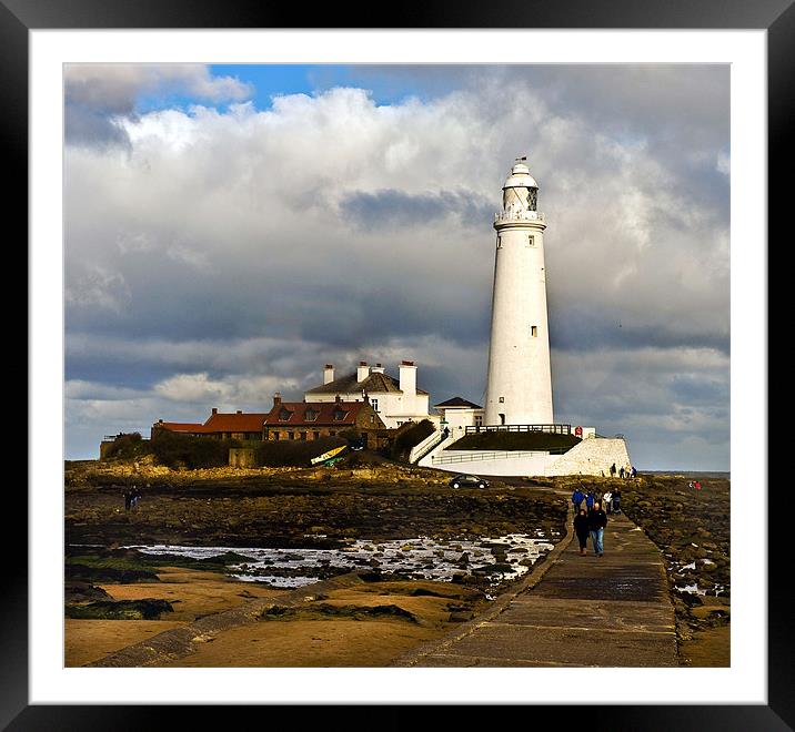 st marys lighthouse Framed Mounted Print by eric carpenter