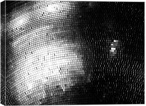 black and white mirror ball Canvas Print by Andrea Hutchison