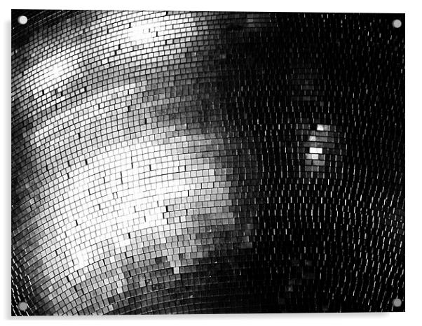 black and white mirror ball Acrylic by Andrea Hutchison