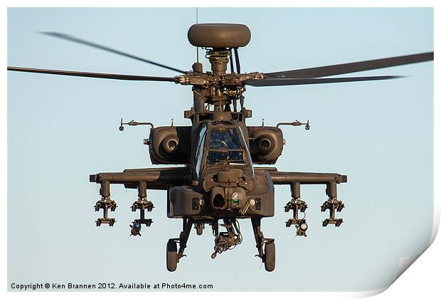 AH 64 Apache head on Print by Oxon Images