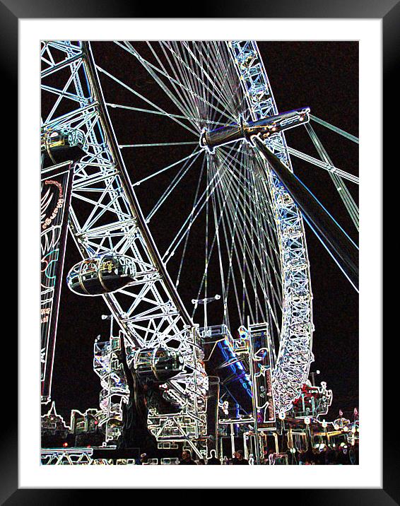 THE LONDON EYE Framed Mounted Print by David Atkinson