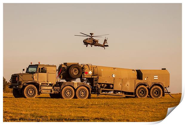 Oshkosh refueller and AH64 Apache Print by Oxon Images