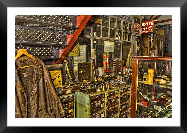 The old car parts counter Framed Mounted Print by Kevin Tate