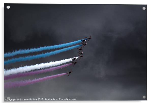 Red Arrows in flight Acrylic by Graeme Raffan