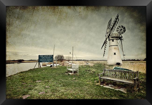 A textured Thurne Mill Framed Print by Stephen Mole