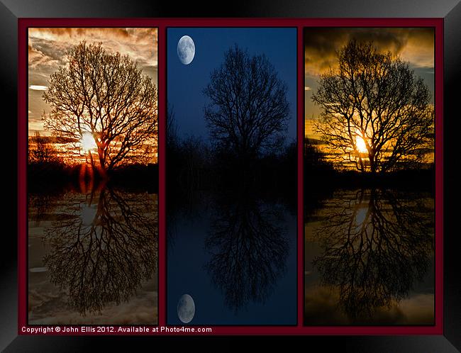 Tryptych Sunrise Framed Print by John Ellis
