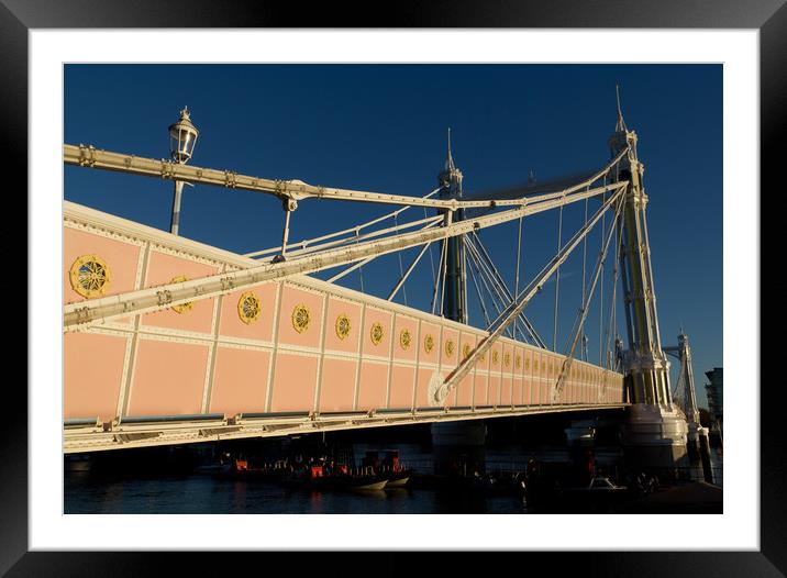 The albert Bridge London Framed Mounted Print by David Pyatt