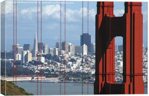 Through Golden Gate Canvas Print by Mary Poole