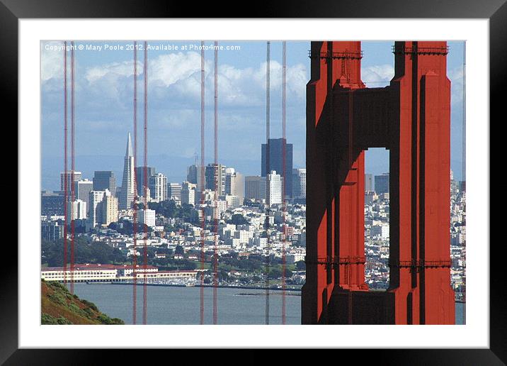 Through Golden Gate Framed Mounted Print by Mary Poole