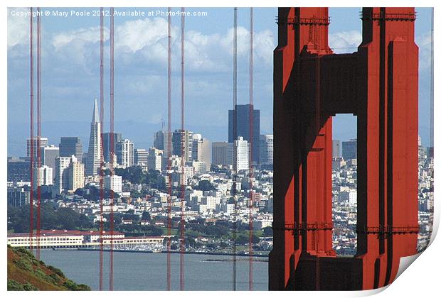 Through Golden Gate Print by Mary Poole
