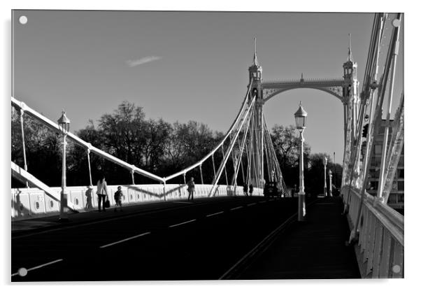 The Albert Bridge London Acrylic by David Pyatt