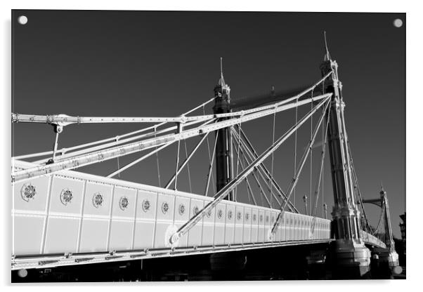 The Albert Bridge London Acrylic by David Pyatt