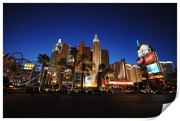 New York New York Las Vegas Print by Simon Wilson