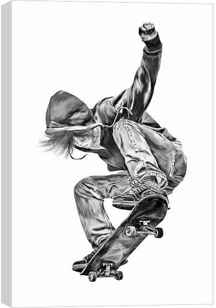Skateboarding Jump Canvas Print by Julie Hoddinott