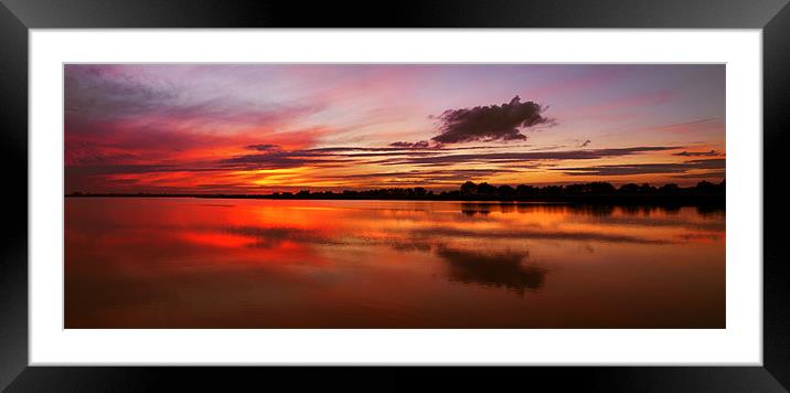 Horsey Mill Sunset Panoramic Framed Mounted Print by Paul Macro