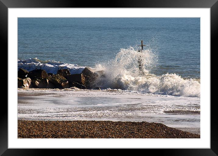 Waves crashing Framed Mounted Print by Chris Day