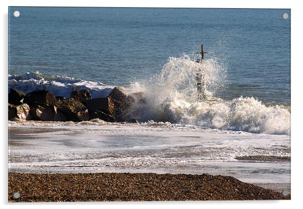 Waves crashing Acrylic by Chris Day