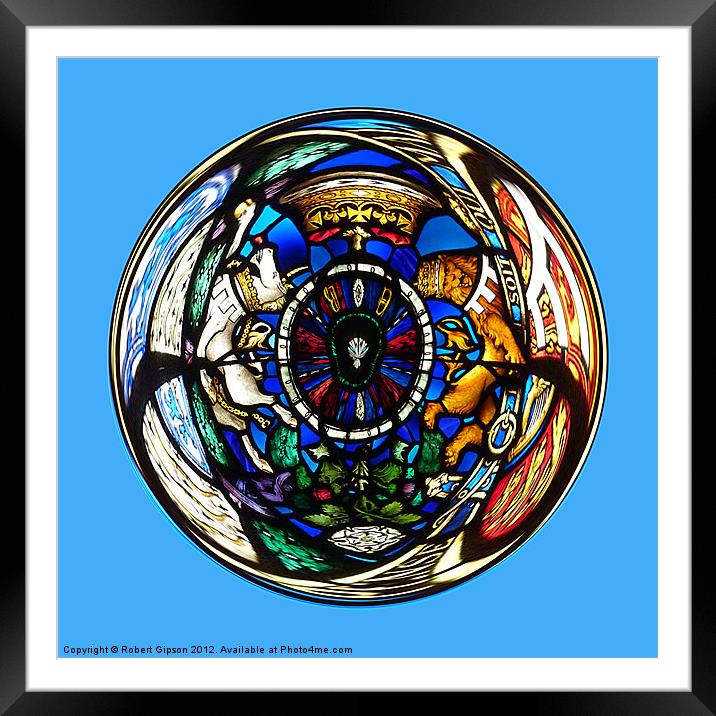 Spherical Stain Glass in the round Framed Mounted Print by Robert Gipson