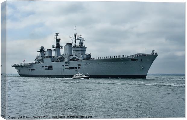 HMS Illustrious - 3 Canvas Print by Ann Garrett