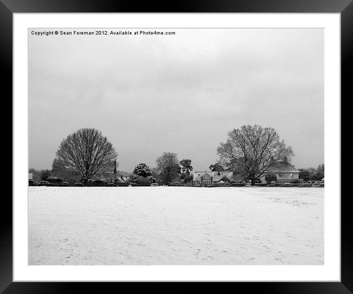 Snowy Fields in Hayes Framed Mounted Print by Sean Foreman