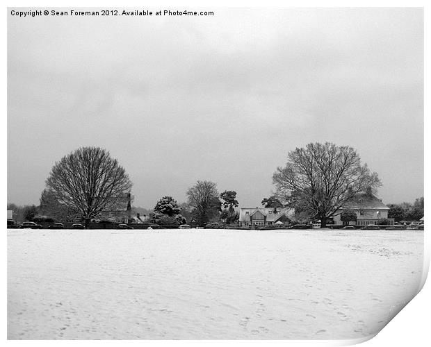 Snowy Fields in Hayes Print by Sean Foreman