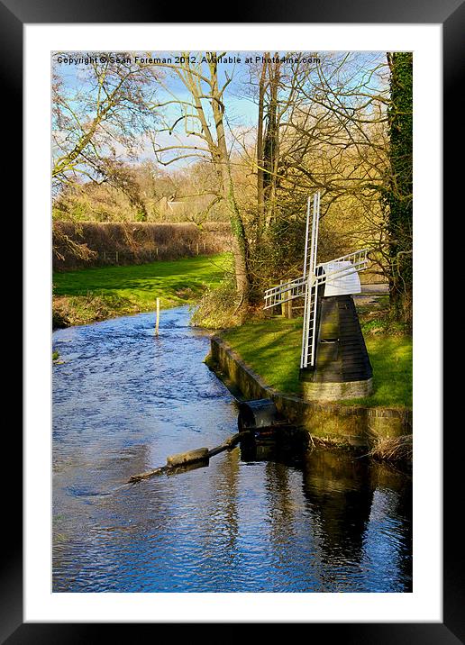 Windmill by the River Framed Mounted Print by Sean Foreman
