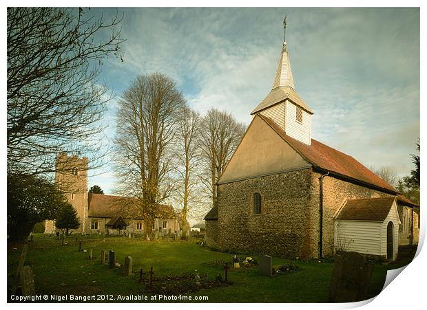 Willingale's Churches Print by Nigel Bangert