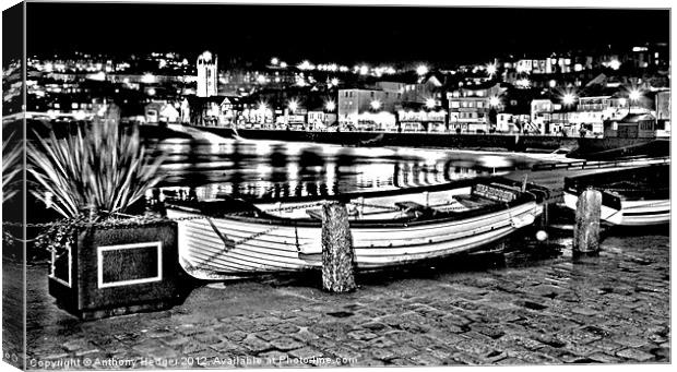 Boats in St. Ives Canvas Print by Anthony Hedger