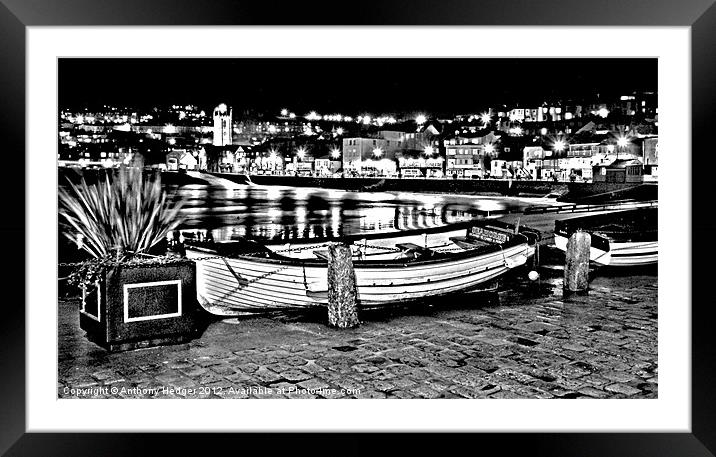 Boats in St. Ives Framed Mounted Print by Anthony Hedger