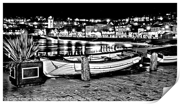 Boats in St. Ives Print by Anthony Hedger