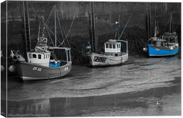 padstow trio blue Canvas Print by paul forgette