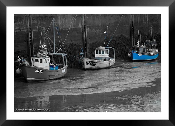 padstow trio blue Framed Mounted Print by paul forgette