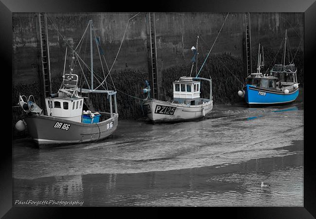 padstow trio blue Framed Print by paul forgette