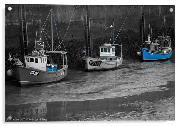 padstow trio blue Acrylic by paul forgette
