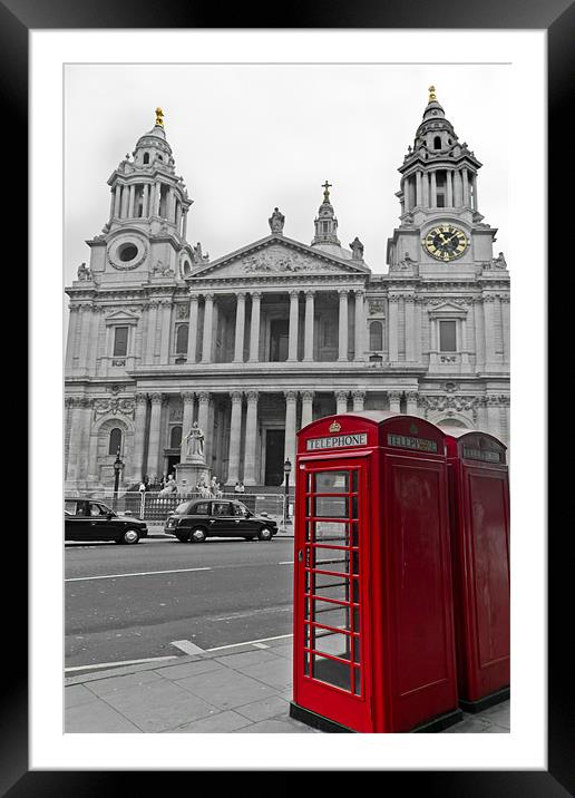 Red phone boxes in London Framed Mounted Print by Gary Eason