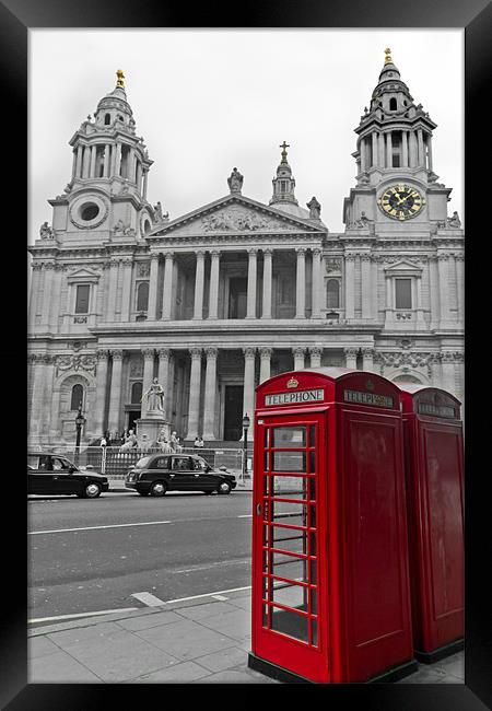 Red phone boxes in London Framed Print by Gary Eason