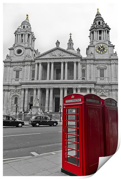 Red phone boxes in London Print by Gary Eason